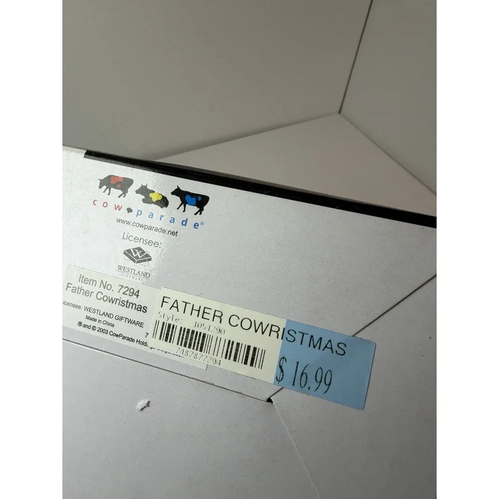 Cow Parade‎ Father Cowristmas 7294 Holiday Christmas Retired With Box And Tag